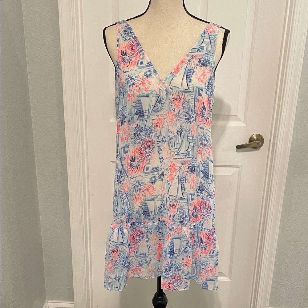 Lilly Pulitzer Blue and Pink Swim Cover Up
